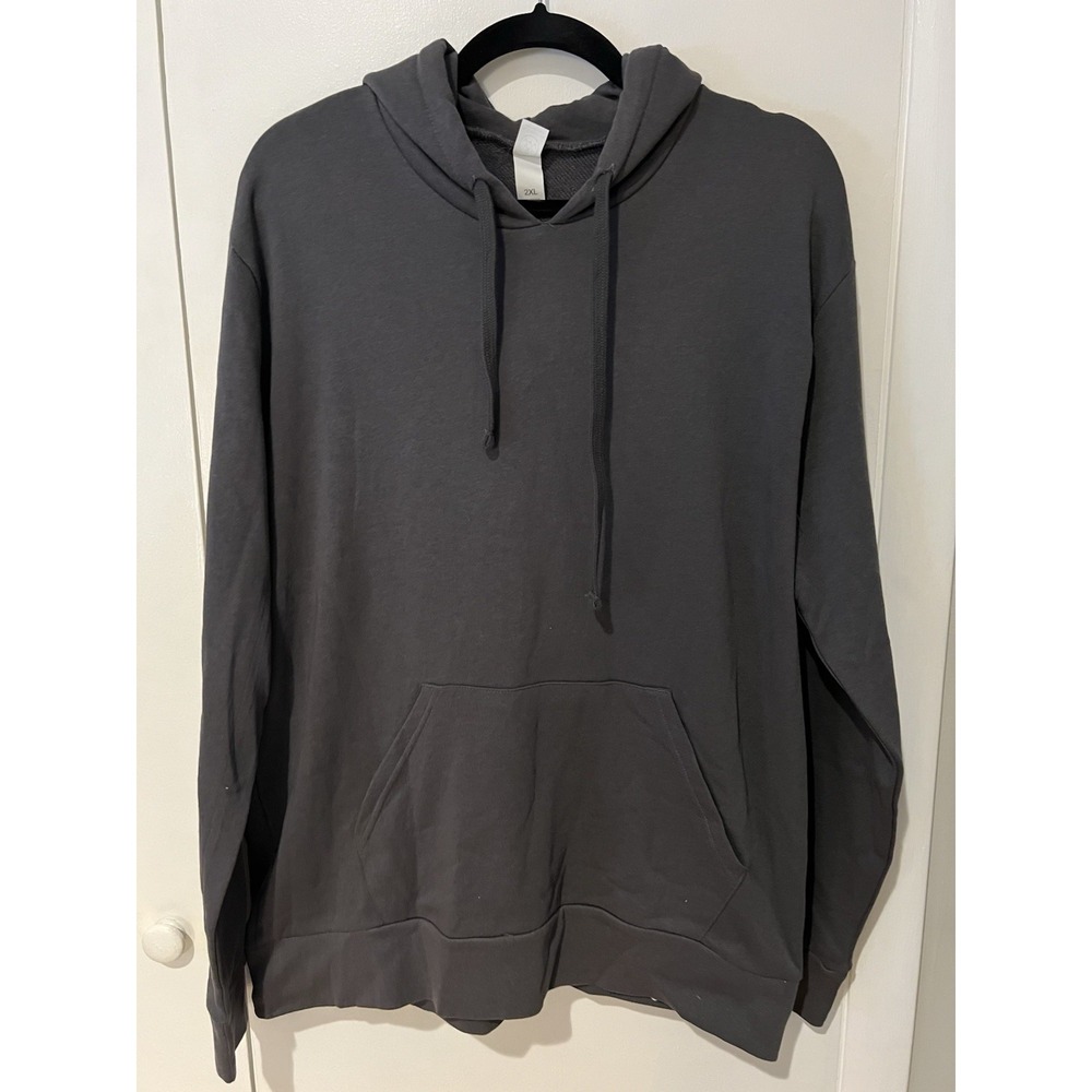 NWOT Alternative‎ Apparel Eco Cozy Fleece Pullover Hoodie Soft Charcoal Gray 2XL